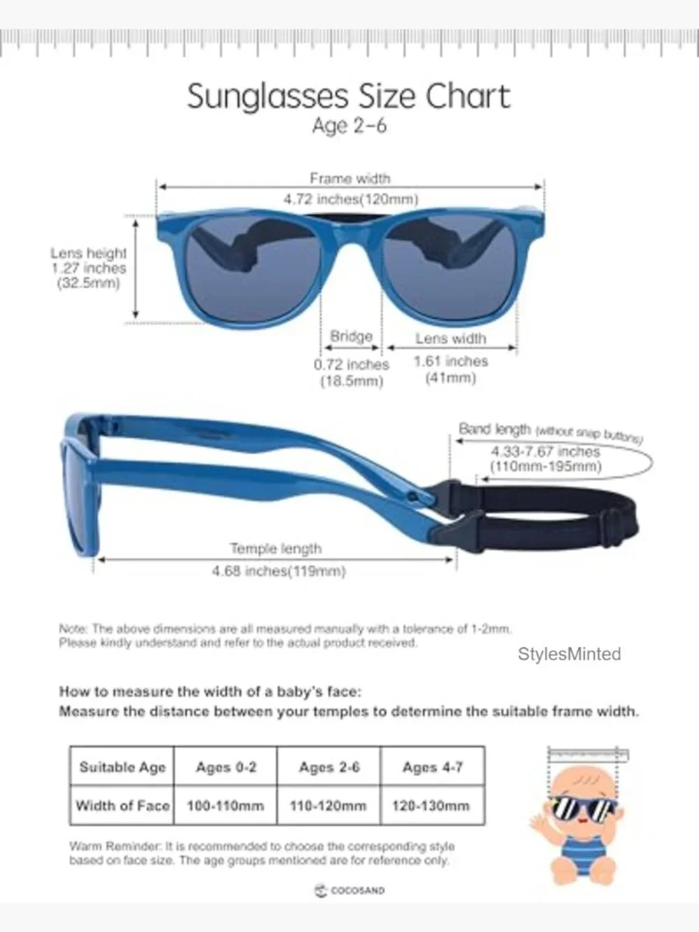 Kids Polarized Sunglasses with Strap Flexible TPE Frame Ages 2-6